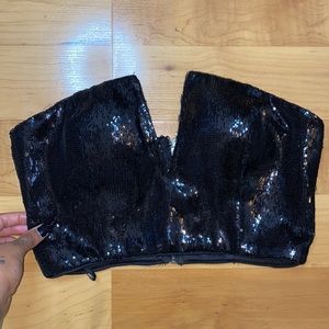 Black sequin top.